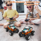 Kidcia Remote Control Car, 1:16 Scale RC Monster Truck for Boys, 2.4 GHz All Terrain RC Cars for Boys Girls 4-7 8-12, 20 Km/h Off Road RC Truck, Christmas Birthday Gift for Kids and Adult, Orange