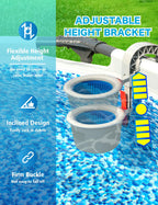 MUWOOB Above Ground Pool Skimmer with 5 Skimmer Socks, Wall Mount Surface Skimmer with Hose & Basket, Compatible with Intex Pools, Adjustable Floating Filter, Automatically Removes Leaves & Debris