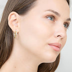 Hoops & Loops 925 Sterling Silver Intertwined Round Hoop Earrings for Women, Two-Tone Layered Trendy Double Square-Tube Hypoallergenic Click-Top Hoops, 20mm - Two-Tone Silver & Yellow Gold