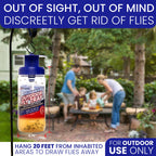 3 Fly Traps Outdoor Fly Trap for Patio with 6 Non-Toxic Dissolvable Bait Refills. Reusable Hanging Bug Catcher Killer for All Filth Flies for Outside Bug Control Yard Ranch. Hanging Chains Included.