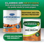 ANCHORSEAL 2 Log & Lumber end Grain Sealer - Prevents up to 90% of end Checks (Drying Splits) on Cut Ends of Wood & Decks. Green Wood Sealer for Turning Blanks & Bowls.