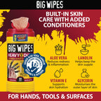 BIG WIPES Heavy Duty Industrial Hand Cleaning Wipes, Textured Scrubbing Degreaser Wipes for Mechanics and Tool Cleaner – 80 Count Canister (1 Pack)
