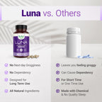 Nested Naturals Luna Sleep Aid - Non-Habit Forming Natural Sleeping Pills for Adults with Naturally Sourced Ingredients - Valerian Root, Melatonin, Chamomile, Lemon Balm, and More - 120 Vegan Capsules