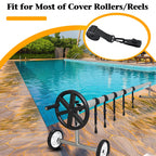 18Pcs Adjustable Length Upgraded Pool Solar Cover Reel Strap Pool Cover Reel Attachment Straps Pool Reel Strap Kit Including 6 Solar Cover Reel Blanket Straps with Hooks,6 Clamps,6 Touch Fastener