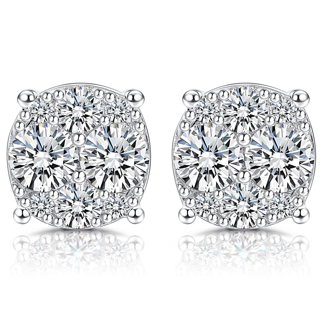 GEMQUEEN Moissanite Earrings Studs 925 Sterling Silver 0.5CT