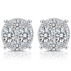 GEMQUEEN Moissanite Earrings Studs 925 Sterling Silver 0.5CT