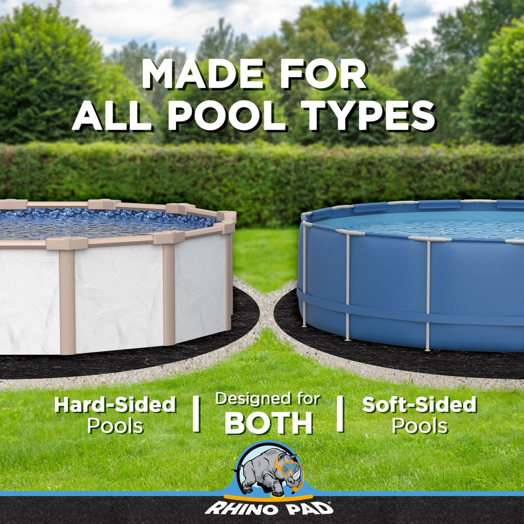 Rhino Pad 15 ft Round Pool Liner Pad for Above Ground Pools | Durable Puncture Resistant Under Pool Mat | Effortless to Install | Strong Eco-Friendly Padding | Extends Life of Swimming Pool Liners