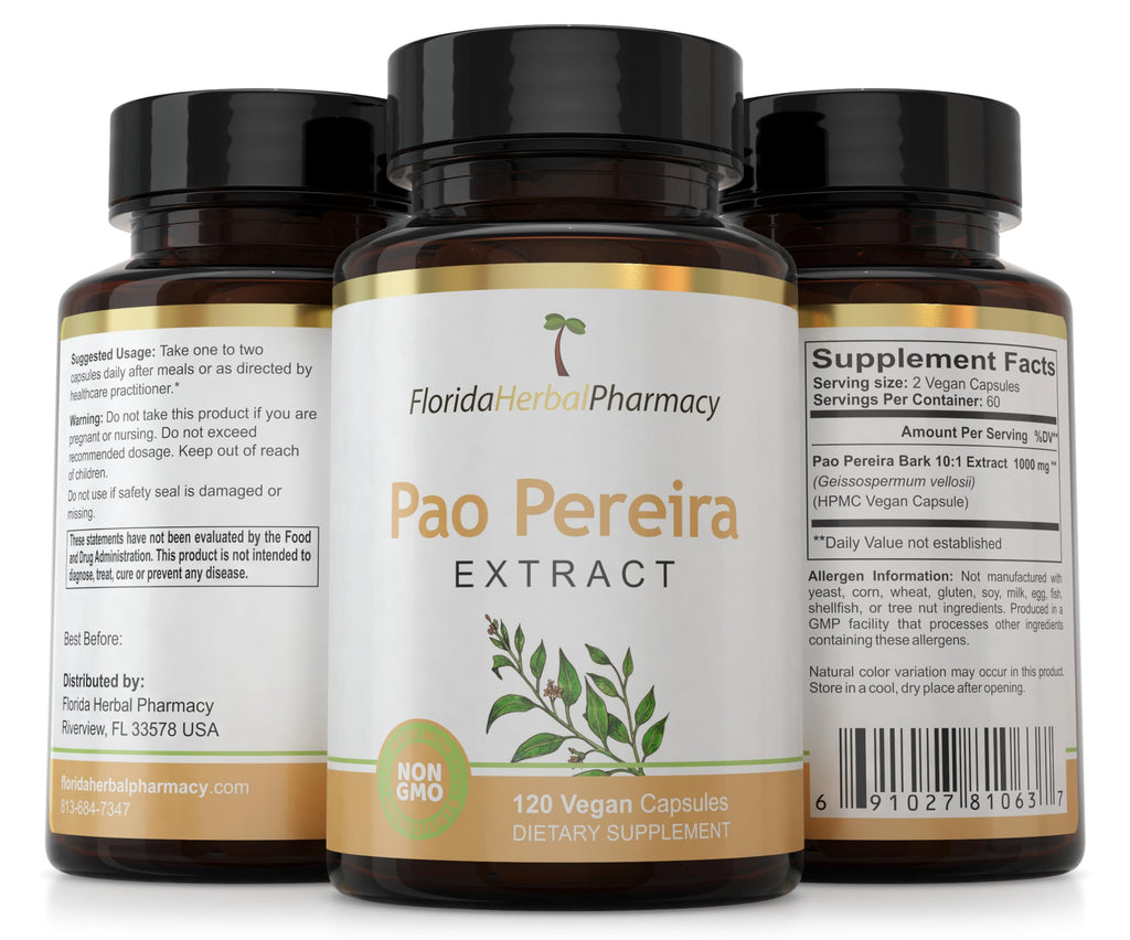 Florida Herbal Pharmacy, Pao Pereira Bark Extract Supplement Capsules