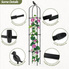 Trellume Garden Obelisk Trellis for Climbing Plants Outdoor - 69"(H), Rustproof Trellis with Adjustable Rings, Metal Plant Support for Potted Vines, Garden Trellis Use for Outdoor or Indoor(2 Pack)