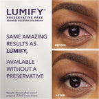 LUMIFY Preservative Free Eye Drops for Red Eyes, Redness Reliever for Sensitive Eye, Brighter and Whiter Looking Eyes, Works in 1 Minute & Lasts Up to 8 Hours, 20 Single-Use Vials