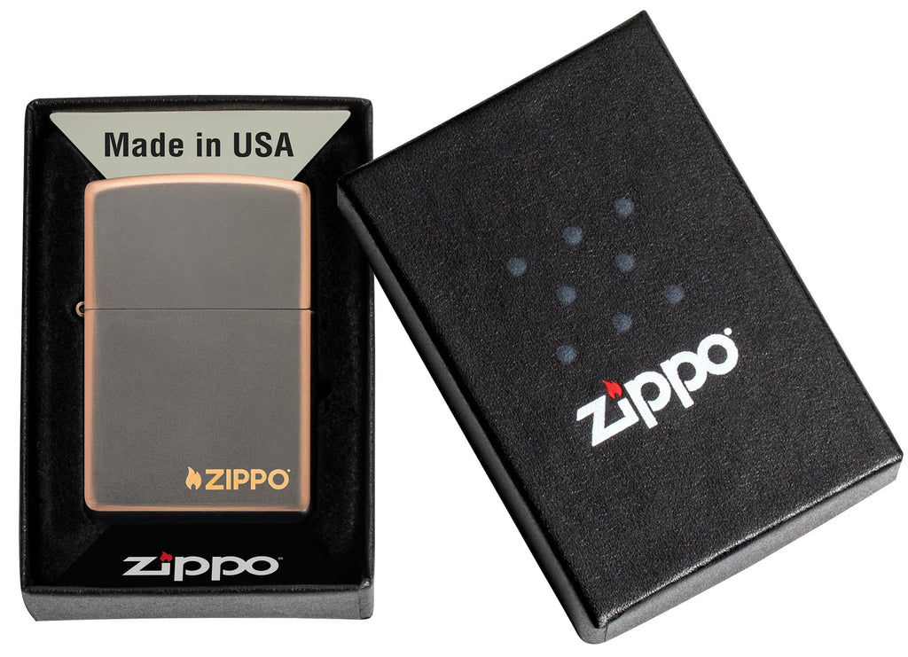 Zippo Rustic Bronze Zippo Logo Pocket Lighter