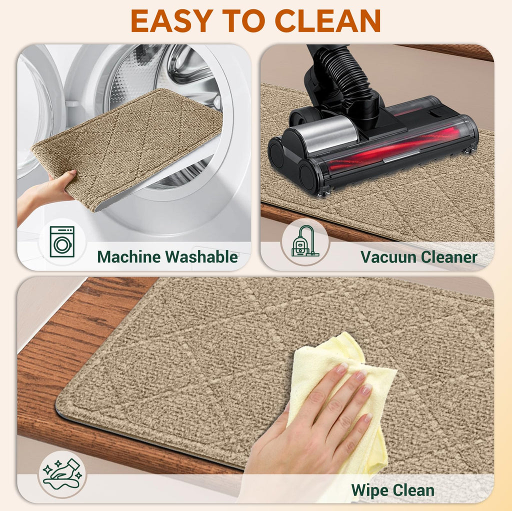 TranquilMoments Stair Treads Non-Slip for Wooden Steps, 4Pack - 8" x 30" Edging Stair Runner Indoor for Kids Elders & Pets, Washable Carpet Stair Treads with Peel & Stick Reusable TPE Backing, Beige