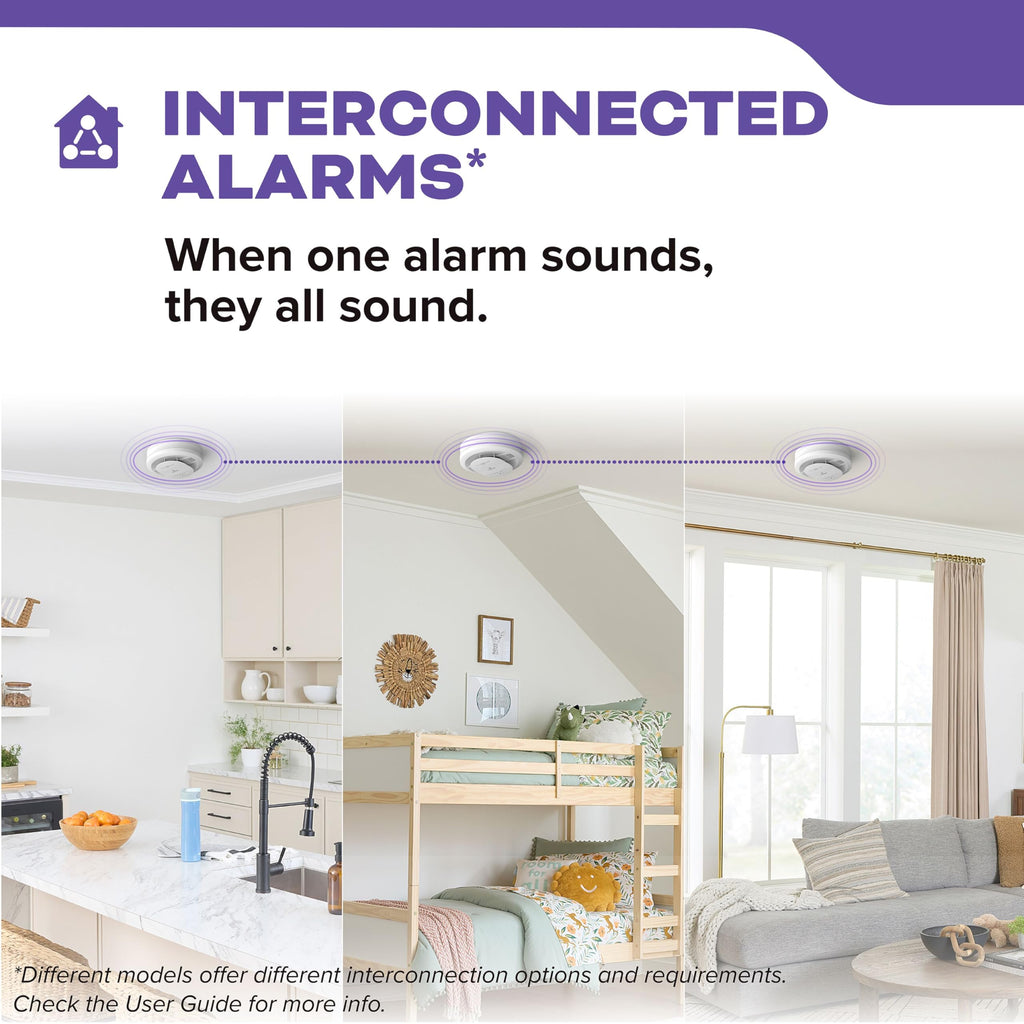 Kidde Smoke and Carbon Monoxide Detector, Hardwired with 10-Year Battery Backup, LED Status Lights, Interconnected, 85 dB Alarm, 5 inches, 30CUA10, 3 Pack