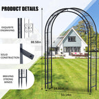 Arbuxzuy 7ft Steel Garden Arch Trellis for Climbing Plants