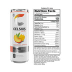 CELSIUS Fizz Free Peach Mango Green Tea, Sugar Free Energy Drink, 12 Fl Oz (Pack of 12)