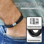 XJoyBloush Fathers Day Bracelet for Dad Gifts, Custom Bracelets with Family Names Personalized Mens Leather Bracelet Customized Gifts for Boyfriend Husband