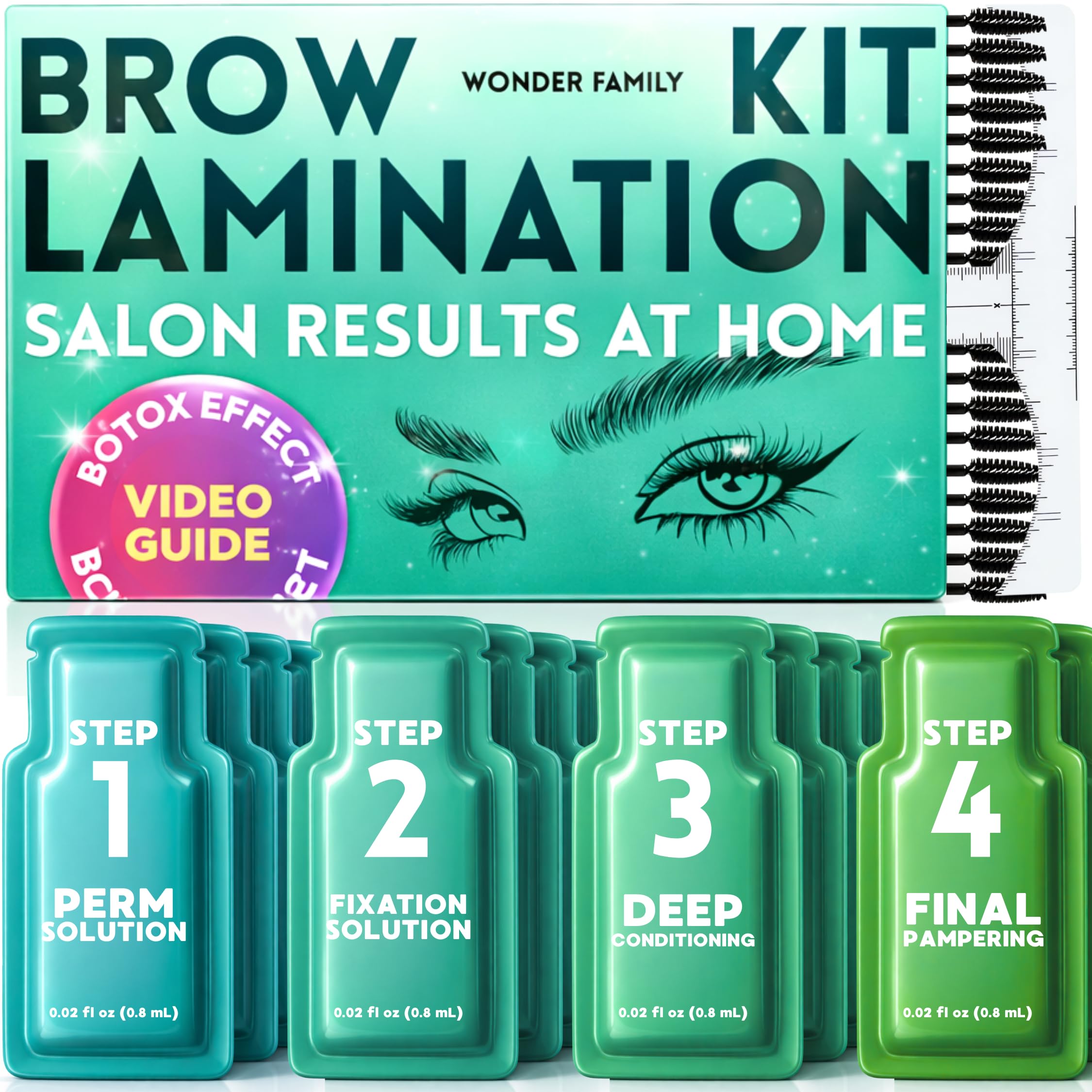 Brow Lamination Kit and Tint Ready System – Professional Eyebrow Lamination Kit for Women, At Home Brow Lift Kit with Perm, Eyebrow Tinting Kit Compatible, Brow Shaping Tools, Rulers, Brushes & Serum