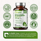 biophix Artemisinin Supplement + BioPerine® 100 mg - 180 Vegan Cap - Maximum Strength Sweet Wormwood Extract - Supports Cellular Health, Antioxidant Balance & Immune Function