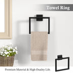 5-Pieces Matte Black Bathroom Accessories Set, 23.6 Inch Bath Towel Bar Set, SUS 304 Stainless Steel Bathroom Hardware Set, Towel Racks for Bathroom Wall Mounted.