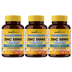 Zinc 50mg Capsules for Men and Women, 360 Count | Highly Absorbable Zinc Supplements for Immune System Support | Zink 50 mg Mono Methionine Chelated Complex |Helps with Skin Health & Overall Immunity