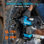 Seesii Upgraded Cordless Impact Wrench 885Ft-lbs (1200N·m): 1/2" Impact Gun with Detachable Side Handle, 21V High Torque Power Impact Driver 2x 4.0Ah Batteries for Family Car/Pickup Truck/Mower