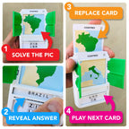 100 PICS Countries of The World Travel Game - Learn 100 Countries | Flash Cards with Slide Reveal Case | Geography Card Game, Gift, Stocking Stuffer | for Kids and Adults | Ages 6+