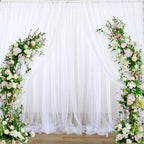 White Tulle Backdrop Curtain for Parties Wedding 10ft x 8ft Sheer Backdrop Curtains for Bridal Shower Birthday Party Baby Shower Ceiling Drapes Christmas Photo Decorations 2 Panels 5ft x 8ft