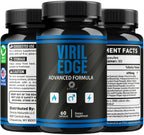 (3 Pack) Viril Edge For Men Capsules - Official VirilEdge Pills Advanced Support For Maximum Strength, All Natural Ingredients Premium Vitamins For Overall Health & Wellness, 180 Capsules For 3 Months