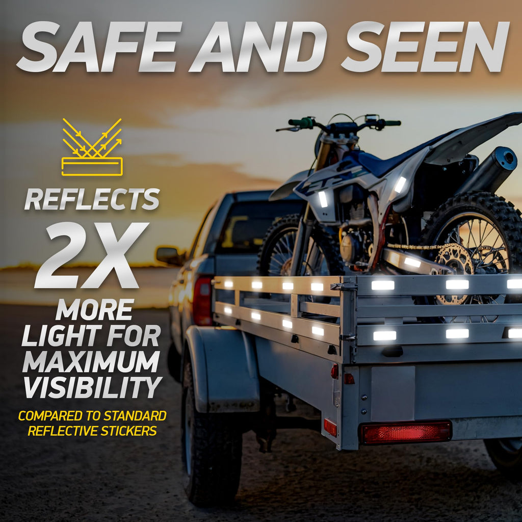 Byllstore Reflective Safety Tape Stickers | 3M Diamond Grade | Mixed Colors | 1.2″ x 3.15″ | 20-Pack | Safety Warning Tape for Helmets, Cars, Mailboxes & More