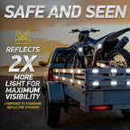 Byllstore Reflective Safety Tape Stickers | 3M Diamond Grade | Mixed Colors | 1.2″ x 3.15″ | 20-Pack | Safety Warning Tape for Helmets, Cars, Mailboxes & More