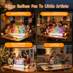 16" LED Drawing Board for Kids with Dual Panels, Light Up Glow Art Tablet with 15 Lighting Effects, Detachable Washable Doodle Pad for Creative Play, Christmas & Birthday Gift for 3-12 Year Old Girls