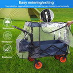 Waterproof Collapsible Wagon Rain & Sun Cover - Windproof UV-Resistant Canopy for Stroller/Trolley/Cart Accessories, Suit for Camping Picnic Garden Use