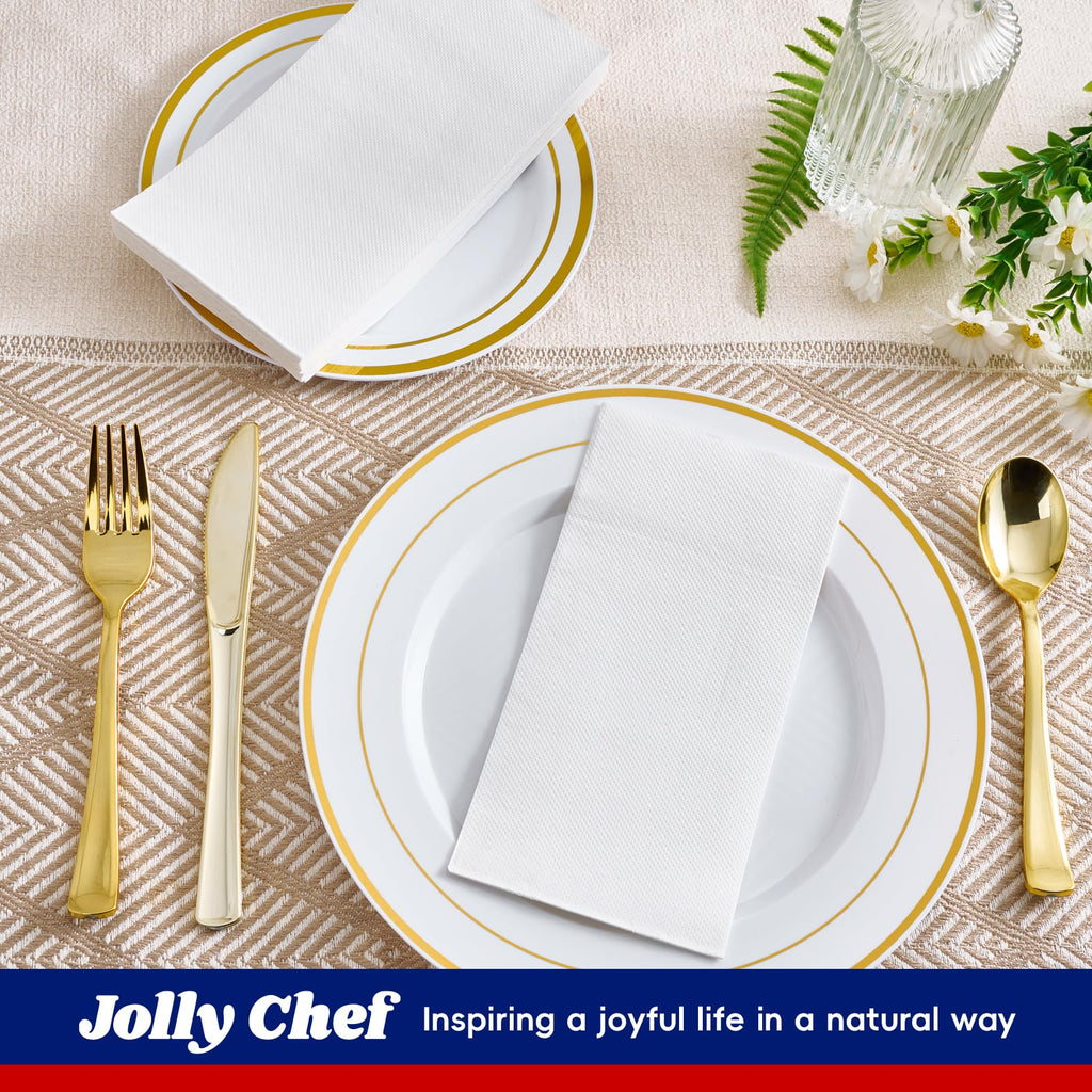 JOLLY CHEF 600 Pack Bathroom Paper Napkins Disposable Guests Hand Towels