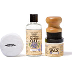 CLARK’S Cutting Board Oil and Wax Kit - Set includes Food Grade Mineral Oil (12oz), Finishing Wood Wax (6oz), Applicator Sponge & Buffing Pad, Enriched with Food Safe Lavender and Rosemary Extract