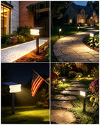 HGGH Solar Lights Outdoor Waterproof IP67, 60 LED 3 Lighting Modes Solar Spot Lights Outdoor for Yard Garden Pathway Landscape, Auto On/Off, Function 2 in 1(Warm White, 4 Pack)