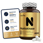 Joyung Nattokinase 8000FU - Cardiovascular & Blood Circulation Support Supplement - Includes Black Currant & CoQ10 for Heart Health & Vitality