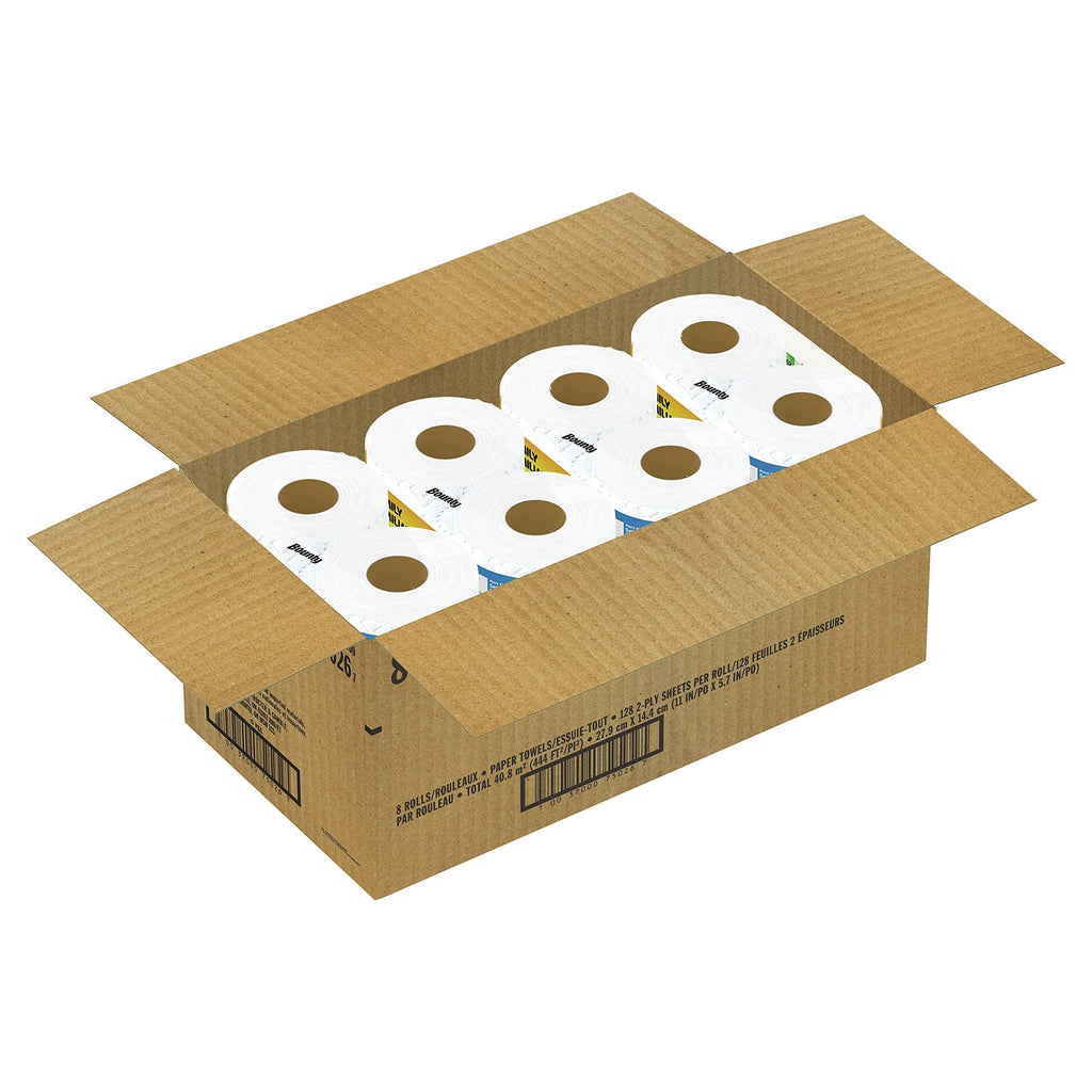 Bounty Quick Size Paper Towels, White, 8 Family Rolls