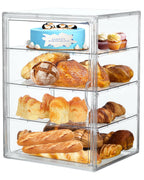 Bread Box,Large Bread Boxs for Kitchen Countertop - 4 Layers Adjustable Bread Storage Container,Clear Boxes for Kitchen Counter, Breads Box Airtight,Bread Holder,Perfect for Bagel Muffins（transparent）