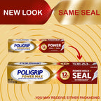Poligrip Power Max Power Hold Plus Seal Denture Adhesive Cream for Secure Hold and Food Sealing, Flavourless - 2.2 oz (62.3 g) (Pack of 4)