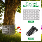 Boao 15 Pieces Plastic Tree Trunk Protector Trees Guard Bark Plant Protectors Locking Tree Guard with 100 Pieces Zip Ties for Protecting Trees from Trimmers and Small Animals(Grey)
