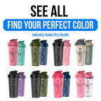 VELOMIX -2 Pack- 28 oz Protein Shaker Bottles for Protein Mixes - 2x Wire Whisk | Leak Proof Shaker Cups for Protein Shakes | Protein Shaker Bottle Pack | Shakers for Protein Shakes-Pink&Black