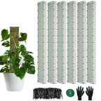 60"/40"/24" Metal Moss Pole, D Shape Sphagnum Moss Pole, Moss Poles for Climbing Plants, Monstera, Indoor Climbing Plants (6Pcs 40")