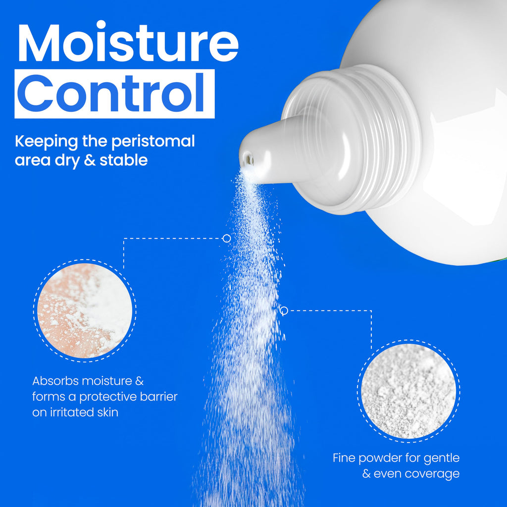 Safe n' Simple Stoma Skin Barrier Powder - 1 oz - Medicated Protective Skin Barrier Powder - Skin Barrier Protection Ostomy Powder Supplies - Stoma Adhesive Powder