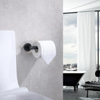 TASTOS Toilet Paper Holder SUS304 Stainless Steel Round Size Matte Black 2 Pack