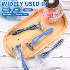 Leriton 60 Pcs Mens Disposable Razors Bulk 3 Blade Sensitive Skin Shaving Razor Long Blade for Hotel Spa Travel
