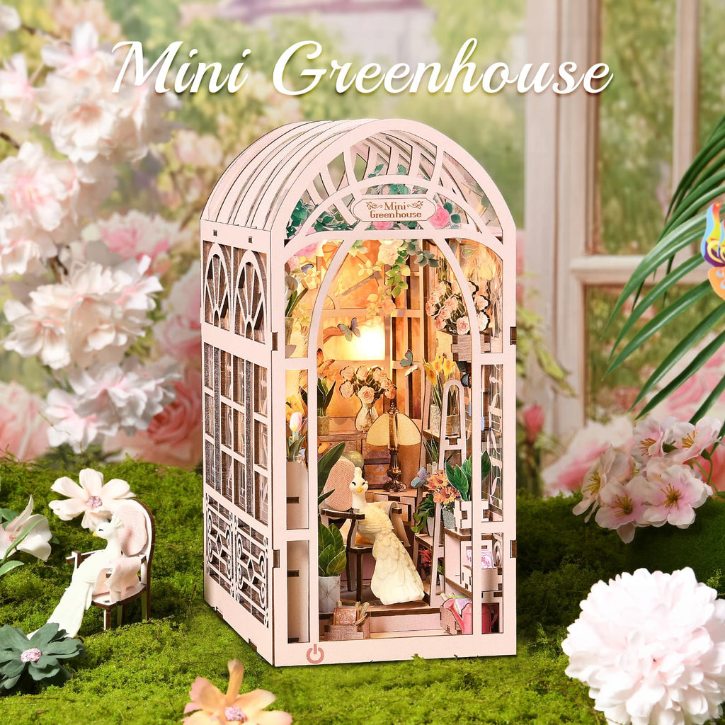 TOYQI DIY Book Nook Kit, Miniature House Dollhouse Kit for Adult and Teens, Book Nook Kits for Adults, Booknook Bookend Alley Model Build with Dust Cover