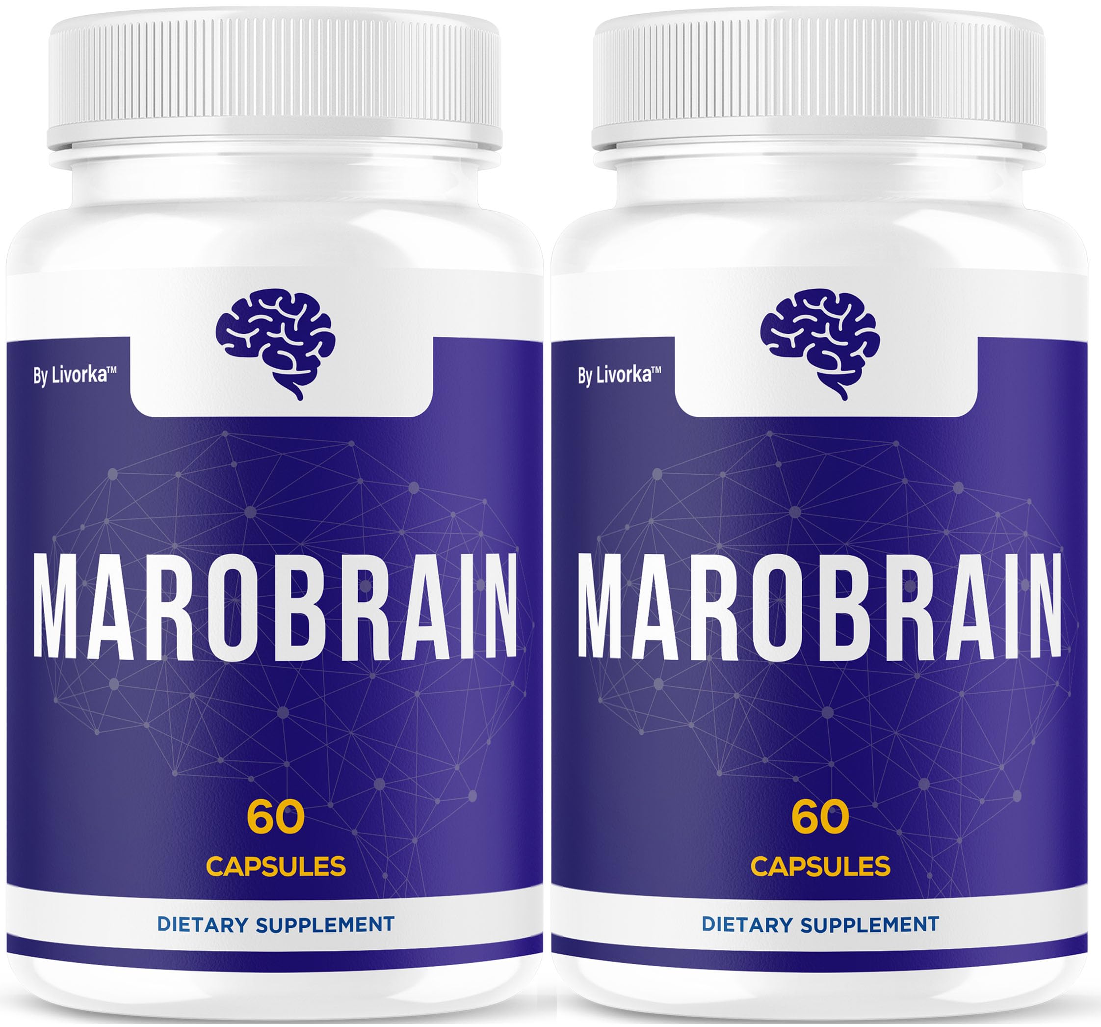 (2 Pack) Marobrain Capsules - Official Marobrain Supplement Pills Daily Support Brain & Mermory Focus, All Natural Advanced Premium Formula for Overall Health & Wellness, 120 Capsules for 2 Months