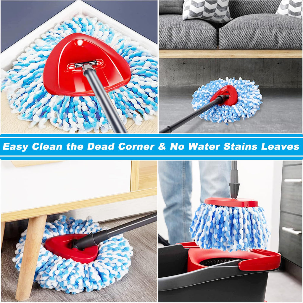 12 Pack Spin Mop Replacement Head,Fit for Rinse Clean 2-Tank System, Microfiber Mop Head Replacement Easy Wring Mop,Refill Mop Replace Head for Floor Cleaning