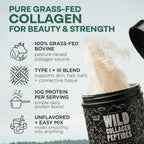 Wild Foods Collagen Peptides Powder – 16 oz Grass-Fed Hydrolyzed for Skin, Hair, Nails Support – Unflavored & Easy to Mix – Non-GMO, Made in USA Collagen Powder for Women and Men