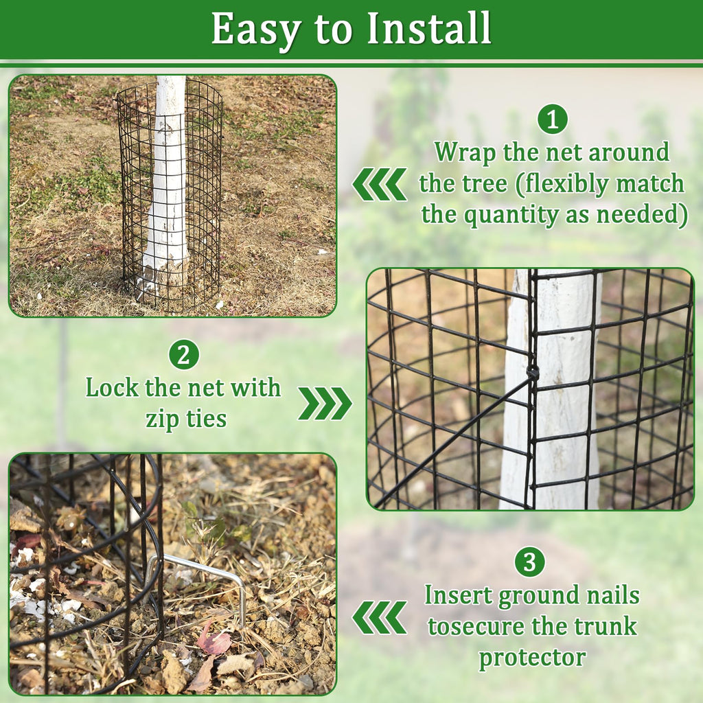 12 Pack Tree Protectors from Deer, 16.5 ''H Pre-Curved Tree Trunk Protector